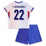 Günstige Fußballtrikots Frankreich T. Hernandez 22 Kinder Auswärtstrikot EURO 2024 Kurzarm